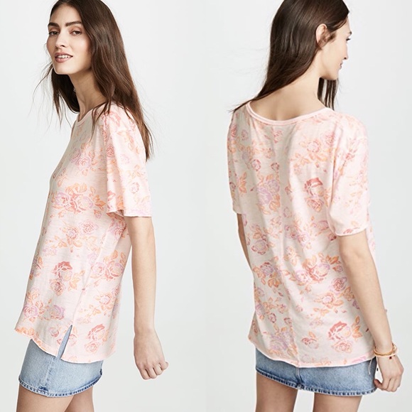 NEW Free People Tourist Tee Floral Soft Graphic Tee Shirt - Size XS S M - Picture 3 of 10